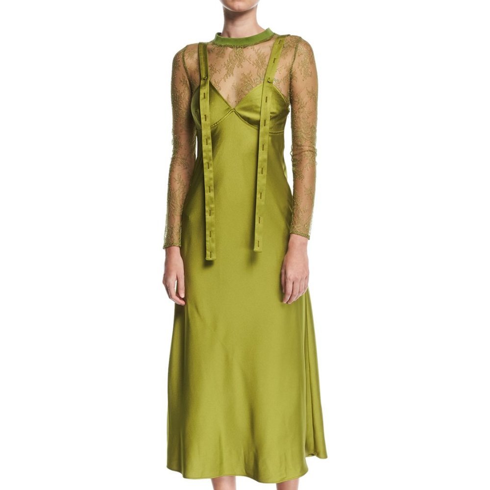 OFF-WHITE Virgil Abloh crepe-back satin dress